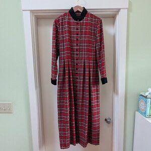 Red Tartan Plaid Dress, Orvis, Jessica Howard, size 12